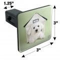 Bichon Frise Maltese Puppy Dog In House Tow Trailer Hitch Cover Plug Insert
