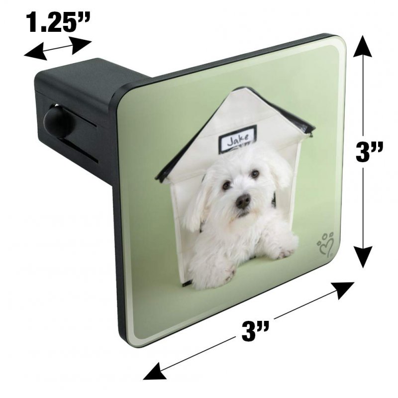 Bichon Frise Maltese Puppy Dog In House Tow Trailer Hitch Cover Plug Insert