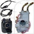 Glenparts Carburetor With Throttle Choke Cable Filter Box Replaces For Yamaha Qt50 Yamahopper 50 Qt-50 1984 1985 1986 1987
