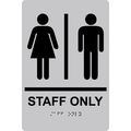 Compliancesigns Acrylic Ada Employees Only Sign 9 X 6 In With English Braille Silver 
