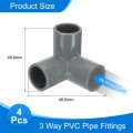 3 Way Pvc Pipe Fittings 1 2 Inch Furniture Grade Elbow Connector 90 Degree Side Outlet For Build Diy Garden Shelves 4 Pack Grey