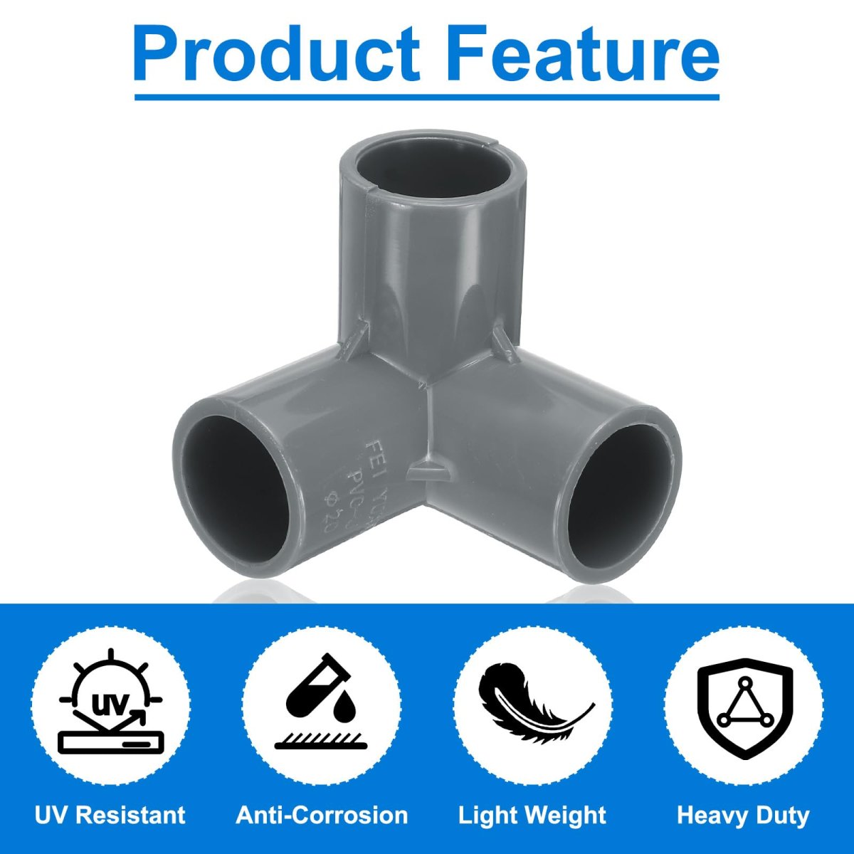 3 Way Pvc Pipe Fittings 1 2 Inch Furniture Grade Elbow Connector 90 Degree Side Outlet For Build Diy Garden Shelves 4 Pack Grey