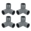 3 Way Pvc Pipe Fittings 1 2 Inch Furniture Grade Elbow Connector 90 Degree Side Outlet For Build Diy Garden Shelves 4 Pack Grey
