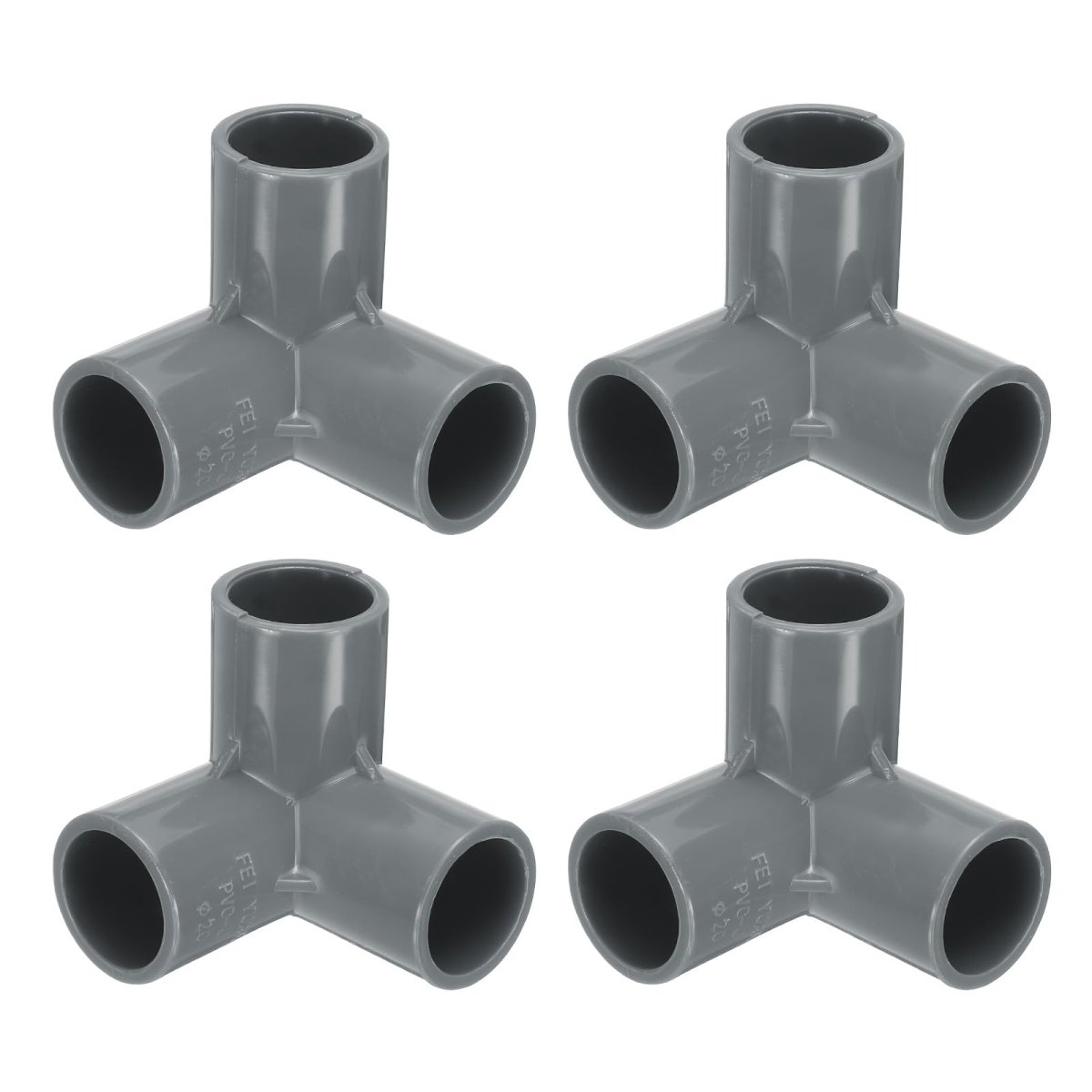 3 Way Pvc Pipe Fittings 1 2 Inch Furniture Grade Elbow Connector 90 Degree Side Outlet For Build Diy Garden Shelves 4 Pack Grey
