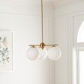 Safavieh Lighting Collection Cantrys Mid-century Modern Retro Gold White Orb Chandelier