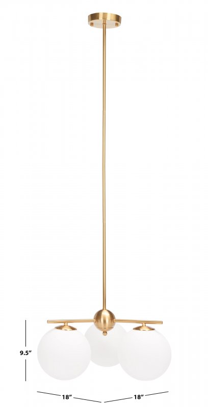 Safavieh Lighting Collection Cantrys Mid-century Modern Retro Gold White Orb Chandelier
