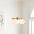 Safavieh Lighting Collection Cantrys Mid-century Modern Retro Gold White Orb Chandelier 