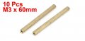 Uxcell M3 X 60mm Female Threaded Brass Hex Standoff Pillar Spacer Nut 10pcs