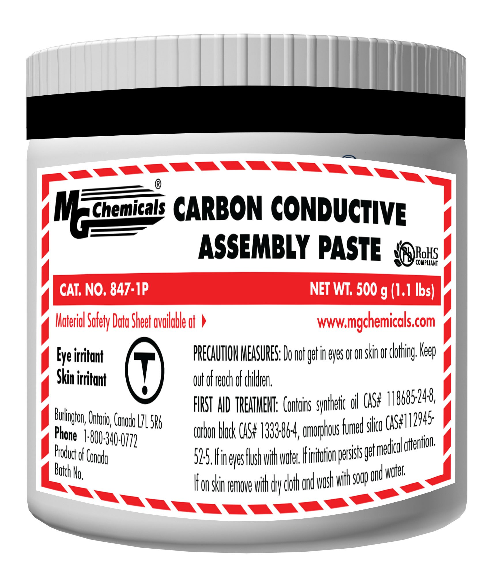 Mg Chemicals Carbon Conductive Assembly Paste 1 Pint Jar