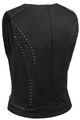 True Element Womens Rivet Accented Zip Front Motorcycle Leather Vest Black Size Xs 