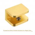 Uxcell Glass Shelf Clamp 2pcs Brass For 10-12mm Thick Adjustable Bracket Support Holder Gold