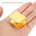 Uxcell Glass Shelf Clamp 2pcs Brass For 10-12mm Thick Adjustable Bracket Support Holder Gold