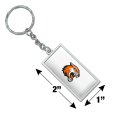 Graphics More Rochester Institute Of Technology Primary Logo Rectangle Keychain In Chrome Plated Metal