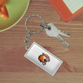 Graphics More Rochester Institute Of Technology Primary Logo Rectangle Keychain In Chrome Plated Metal