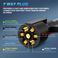 Mictuning 7 Way Trailer Plug Socket Extension Cable Blade Wiring Connector Cord Wire 3ft 10-14 Awg