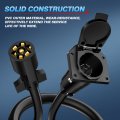 Mictuning 7 Way Trailer Plug Socket Extension Cable Blade Wiring Connector Cord Wire 3ft 10-14 Awg