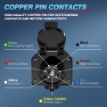 Mictuning 7 Way Trailer Plug Socket Extension Cable Blade Wiring Connector Cord Wire 3ft 10-14 Awg