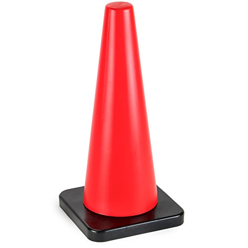 18 High Hat Cones In Fluorescent Orange With Black Base For Indoor Outdoor Traffic Work Area Safety Marker Agility Sport