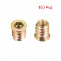 Uxcell Wood Furniture M6x13mm Threaded Insert Nuts Interface Hex Socket Drive 100pcs