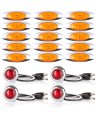 Amber Led Side Marker Lights Universal Mount Waterproof Clearance For Trailer Roof Cab And Running 16 Diodes Surface 