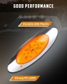 Amber Led Side Marker Lights Universal Mount Waterproof Clearance For Trailer Roof Cab And Running 16 Diodes Surface