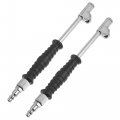 2 Set Metal Dual Head Car Air Tire Tyre Inflator Chuck Valve Silver Tone Black For Gauge And Compressor Accessories 