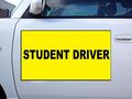 Student Driver Yellow Background Black Car Door Magnets Magnetic Signs-qty 2 12 X 24 Inches 