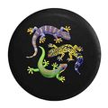 Neon Island Lizard Geckos Tire Cover Black 33 In 