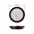 Astra Depot 2pcs Trailer Truck 4 Round 24 Led Brake Stop Tail Lamp With Grommet Plug Red Light Clear Lens Long Vehicle