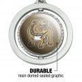 Graphics More Bryant University Bulldogs Logo Keychain Spinning Round Chrome Plated Metal