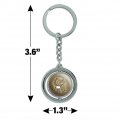 Graphics More Bryant University Bulldogs Logo Keychain Spinning Round Chrome Plated Metal