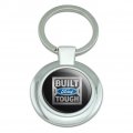 Graphics More Ford Built Tough Keychain Classy Round Chrome Plated Metal
