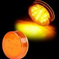 Pack Of 4 Amber2 5 Round Truck Trailer Marker Led Side Light Flush Mount 