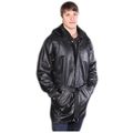 Mens Long 3 4 Parka Mid-lenght Hooded Premium Nappa Leather Jacket Winter Black 5xl Regular 