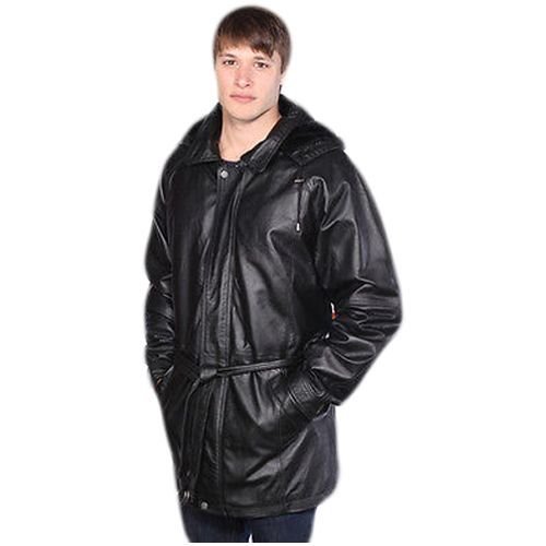 Mens Long 3 4 Parka Mid-lenght Hooded Premium Nappa Leather Jacket ...