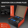 Blue Set Of 16 Ignition Coil Pack And Iridium Spark Plugs For Ford F-150 F-250 F-350 Super Duty Explorer Sport Trac Mustang