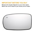 Car Rearview Left Driver Side Mirror Glass Replacement W Backing Plate Heated White For Dodge Charger Challenger 2011-2021