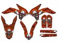 2013-2014 Sx 105 Flaming Gearhead Orange Senge Graphics Base Kit For Ktm 