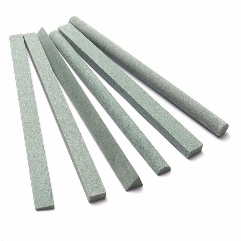 Atoplee 6pcs 150mm 6 Shape 180 Green Carbon Oil Stone Knife Whetstone Sharpening