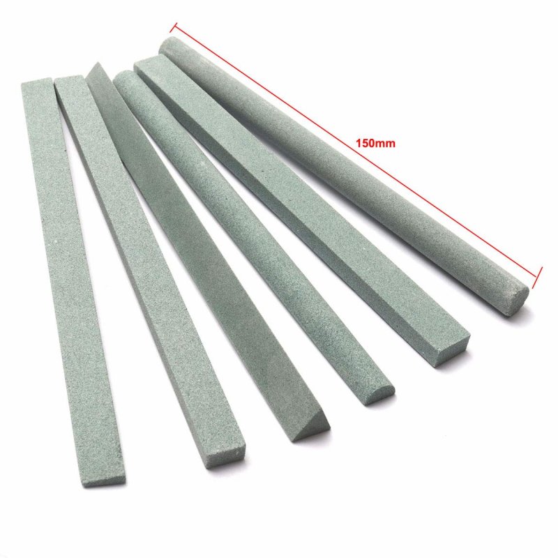 Atoplee 6pcs 150mm 6 Shape 180 Green Carbon Oil Stone Knife Whetstone Sharpening