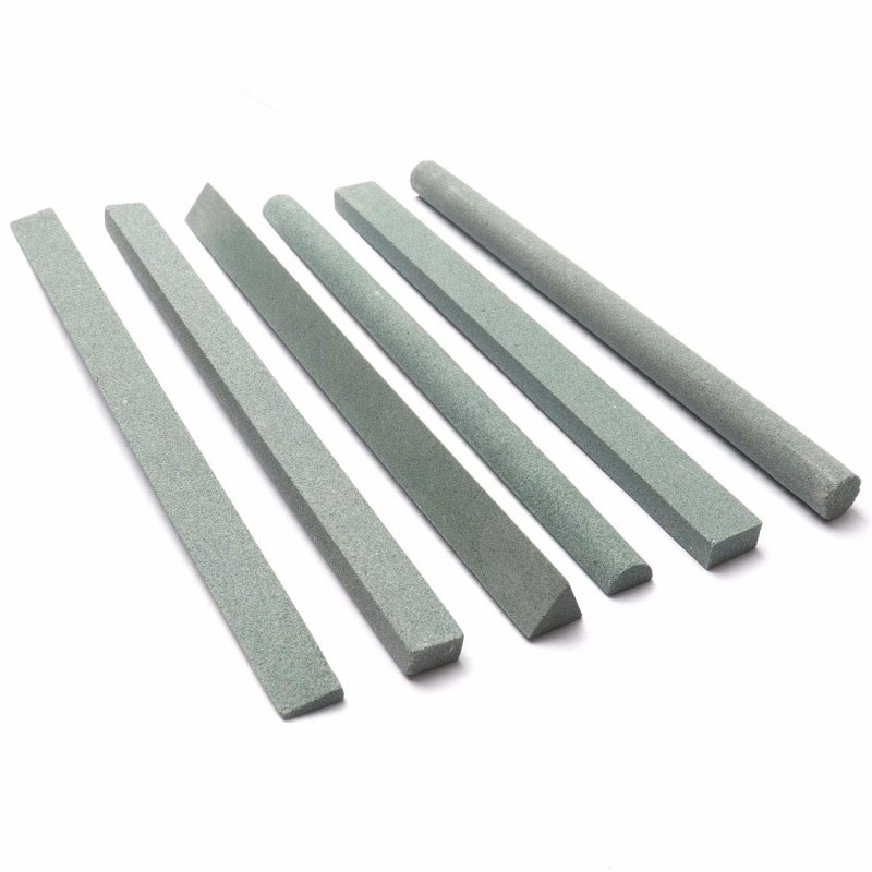 Atoplee 6pcs 150mm 6 Shape 180 Green Carbon Oil Stone Knife Whetstone Sharpening