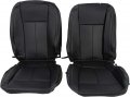 Hecasa Seat Covers Front And Rear Compatible With 2015-2020 Ford F150 Super Crew Black Synthetic Leather