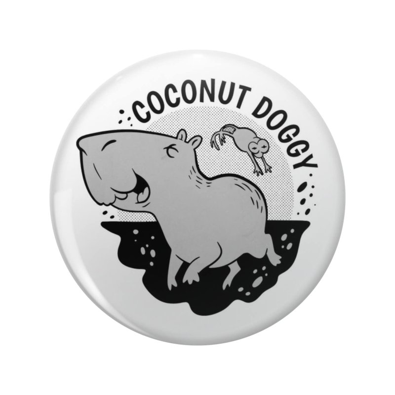 Coconut Doggy Capybara Meme Keychain Double Sided Stainless Steel 3d Resin Design Round 1 25 In Novelty Key Ring For Backpacks