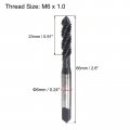 Uxcell M6 X 1 0 Spiral Flute Thread Tap Metric Machine Threading Hss Nitriding Coated Round Shank With Square End H2 Tolerance