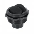 X Autohaux 2pcs 63mm Universal Round Black Air Conditioning Vent Deflector Outlet Louvered For Rv Bus
