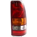 Right Passenger Tail Lamp Unit Assembly For 01 Gmc Sierra C3 And 02-03 Denali Fleetside Pickup Red Yellow Halogen Waterproof 