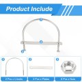 M6 U-bolts 2 Sets 114mm 4 49 Inner Width 133mm Length 304 Stainless Steel Round Bend U Clamp With Nuts And Plates For Ski Boat