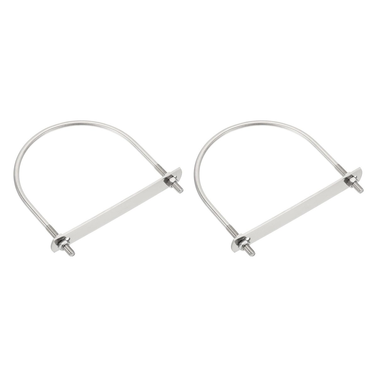 M6 U-bolts 2 Sets 114mm 4 49 Inner Width 133mm Length 304 Stainless Steel Round Bend U Clamp With Nuts And Plates For Ski Boat