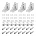 Uxcell 4set Inside Corner Bracket Gusset Kits 58x58x29mm 3060 Angle Connector For European 3030 Series Aluminum Profile Silver
