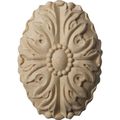 Ekena Millwork Ros02x04asrw Ashford Oval Rosette 1 7 8-inch X 2 3 4-inch 2-inch Rubberwood 